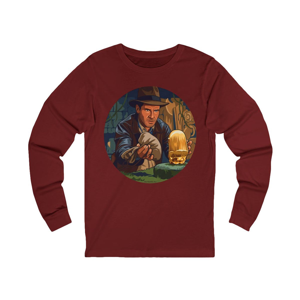 Unisex 'Adventure Man' Cotton Long Sleeve T-Shirt