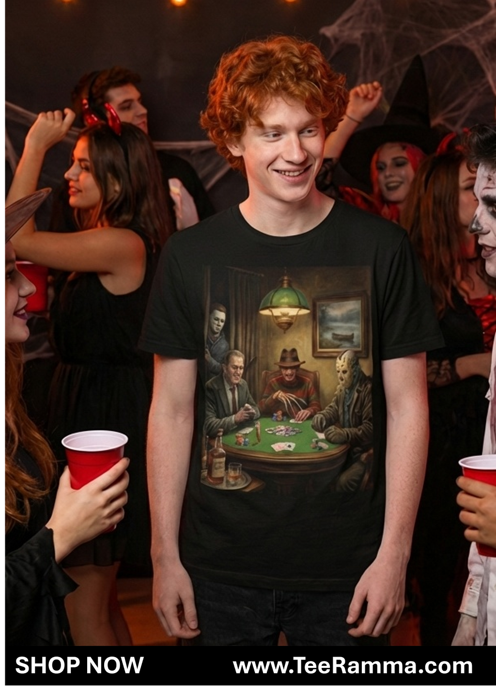 Horror Icons Poker Night Tee