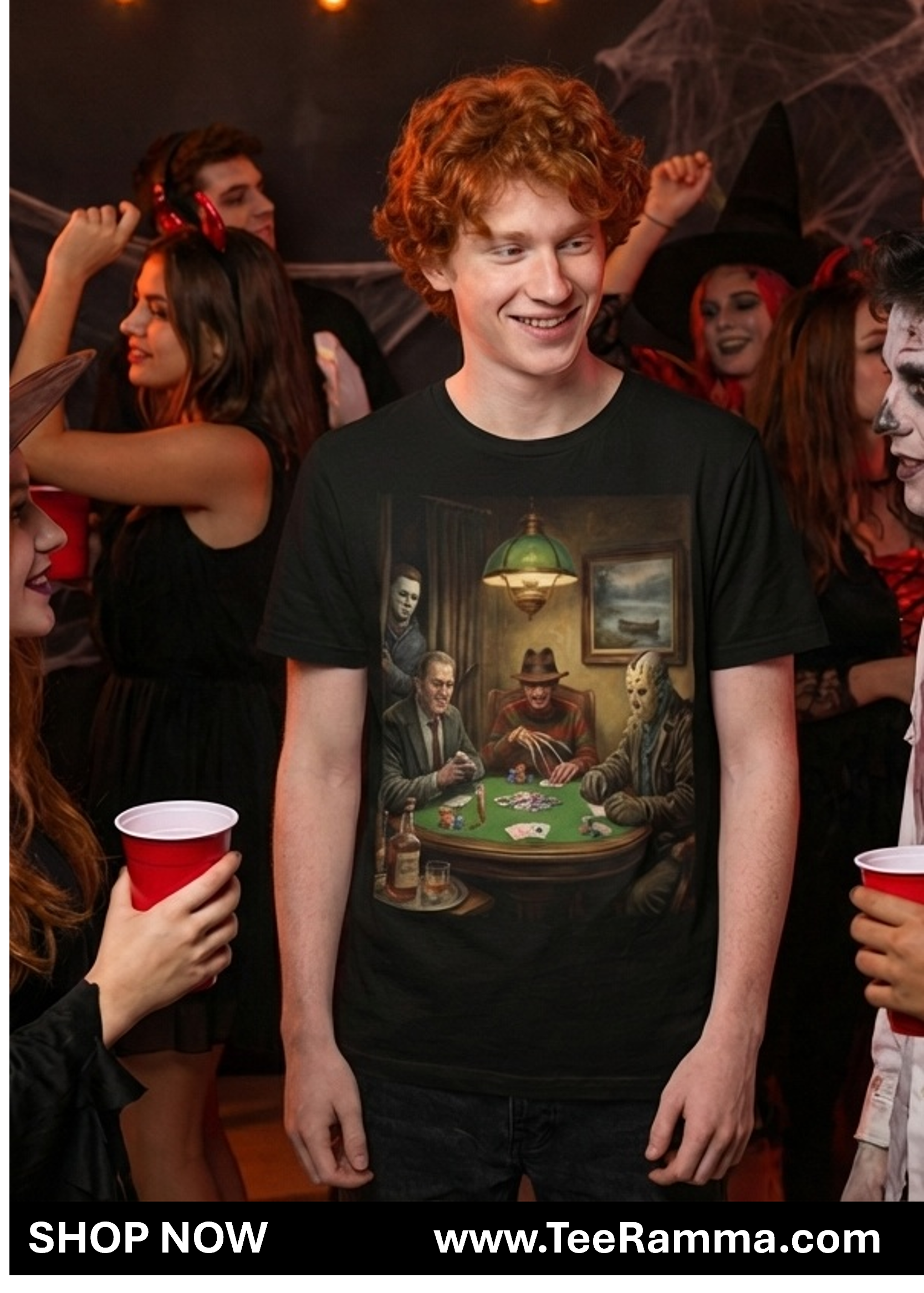 Horror Icons Poker Night Tee